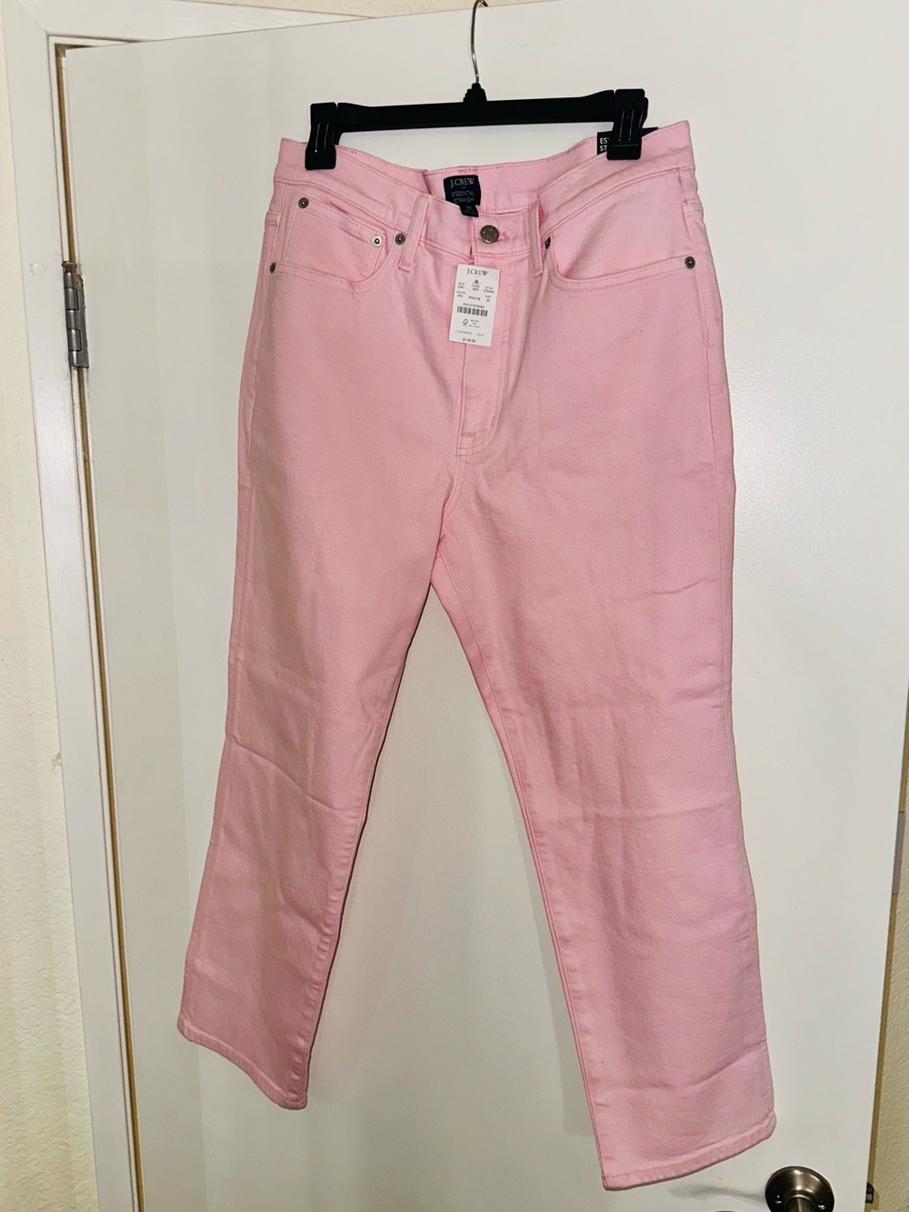 J. Crew Straight-Leg Jeans in Soft Pink
